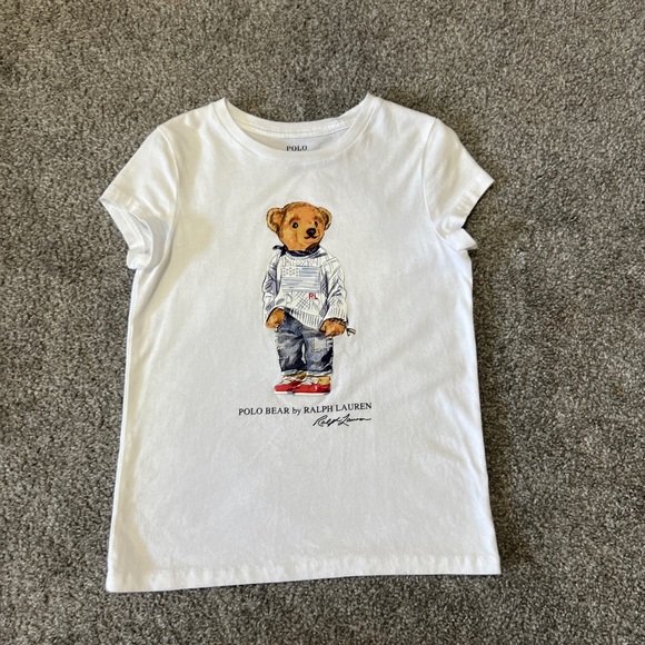 Polo Ralph Lauren Other - polo Ralph Lauren shirt boys 6‎ white polo bear summer classic casual streetwear